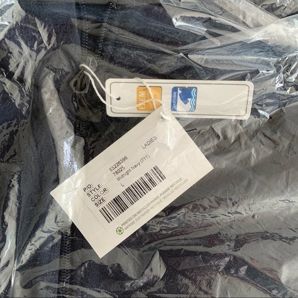 North END NWT Basic Navy Micro Fleece Full Zip Stretch Sweater Lightweight - Picture 5 of 16